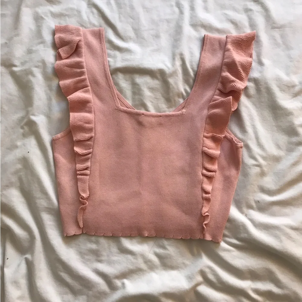 Bebe Pink Ruffled Top - Picture 2 of 2